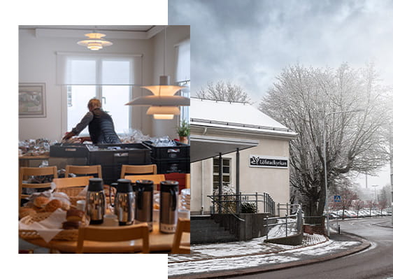 I Löfstadkyrkan finns nu massvis med skänkt mat