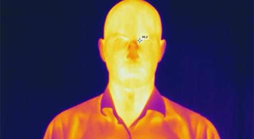 med mätpunkt värmekamera