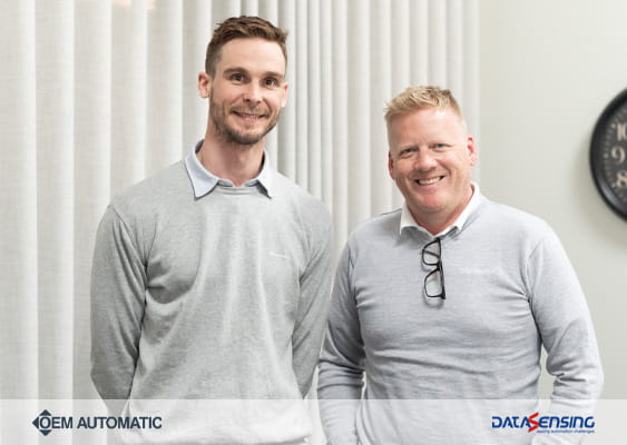 Oskar Hermansson från OEM Automatic och Lars Øiseth från Datasensing 