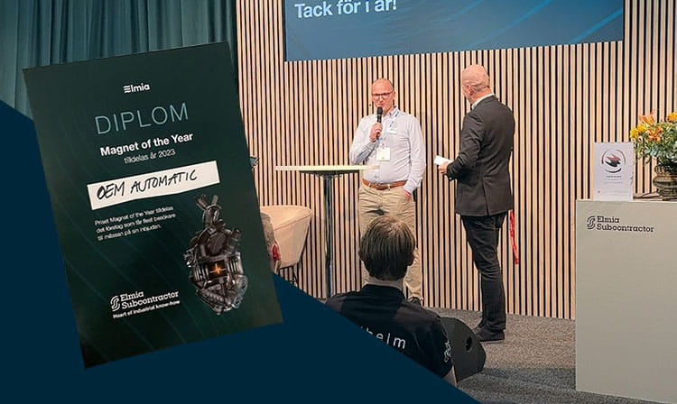 Vi tog emot pris på mässan elmia subcontractor