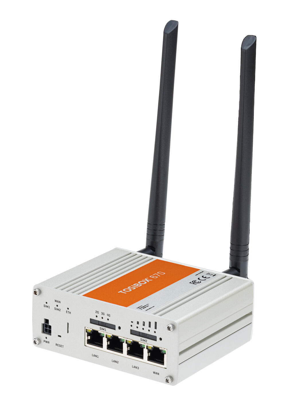 Tosibox lock 670 med antenner, industriell router för remote access.